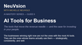 006:  AI Tools for Business: The Complete Guide to the Tools That Move the Revenue Needle NeuVsion AI Mastery Series, Guide 6