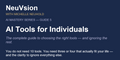 005:  AI Tools for Individuals: The Complete Guide to Choosing the Right Tools and Ignoring the Rest NeuVsion AI Mastery Series, Guide 5